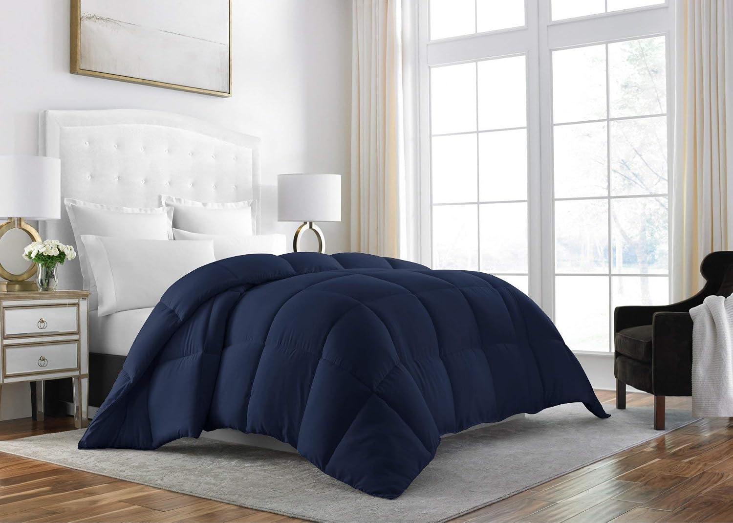 Sleep Restoration Down Alternative Comforter 1400 Series - Best Hotel Quality Duvet Insert Bedding - Twin - Navy