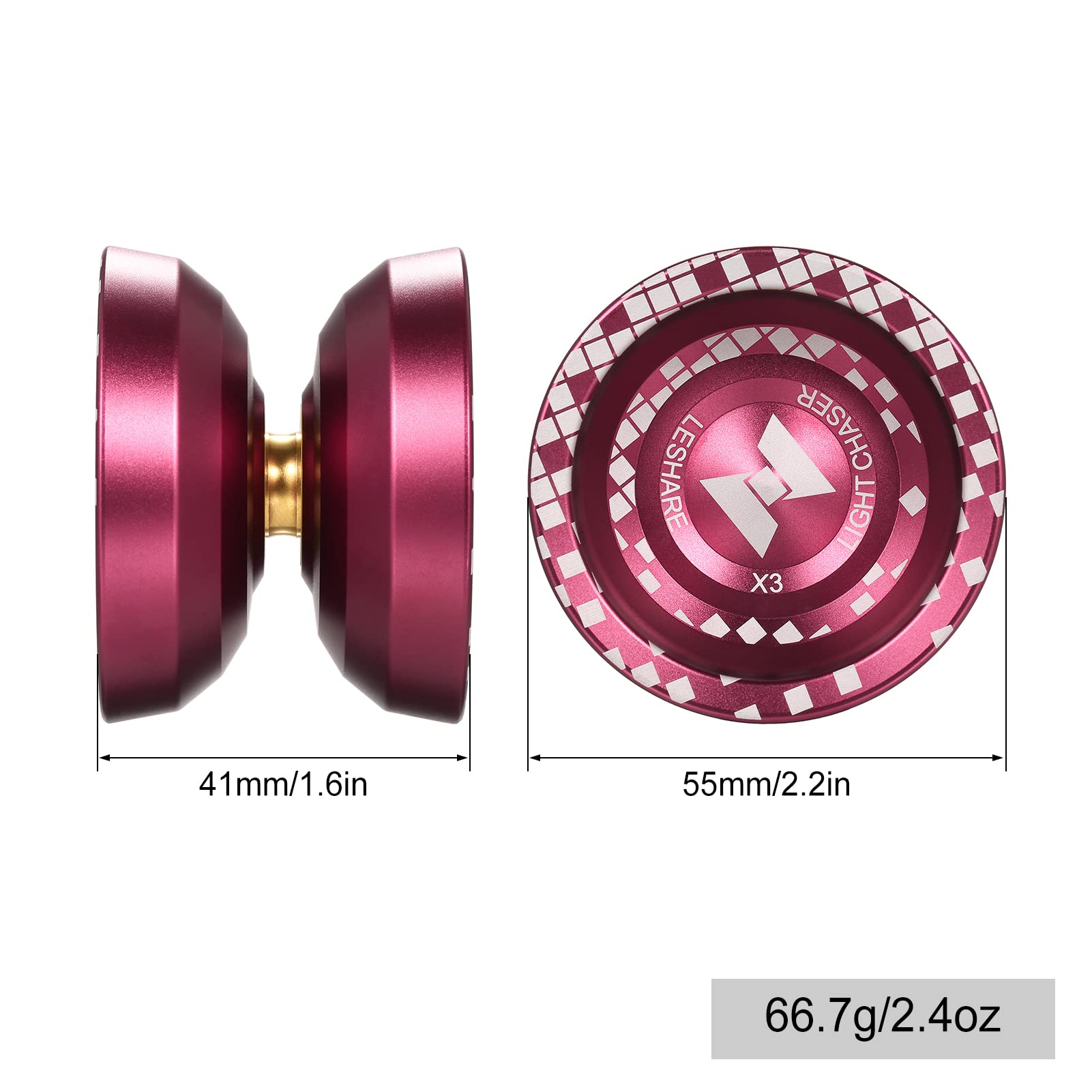 Yo Yo Yo Pro Responsive Lot de 2 boules Yo-Yo professionnelles en alliage d'aluminium YoYo réactif avec roulement non réactif pour débutants professionnels