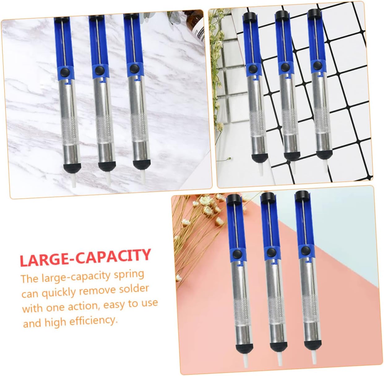 Outanaya 5pcs Quality Material Solder Pump Solder Sucker Pen Tin Extractor Soldering Sucker Hand Welding Tool