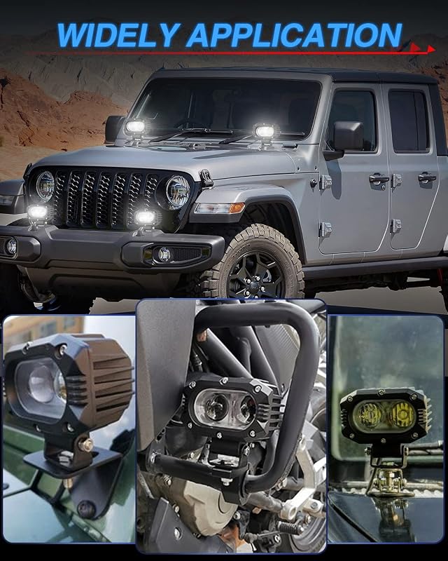 BraveWAY 80W 8000LM LED munkalámpa fehér 6500K motorkerékpár traktor 4x4 terepjáró