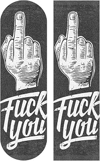 Middle Finger Sign Skateboard Grip Tape Longboard Griptape Waterproof Grip Tape Sheet Sticker Deck Sandpaper Griptape, 33.1x9.1 inch (Middle Finger)