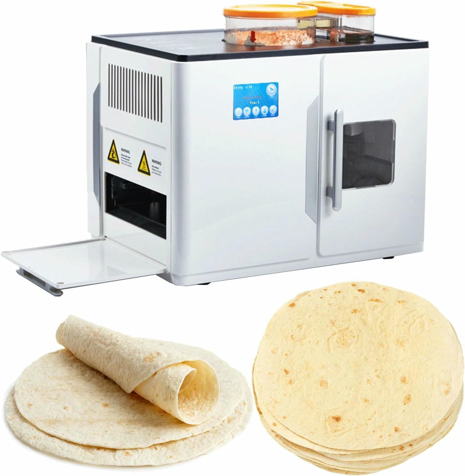 Fully Automatic Roti Making Machine,Electric Roti Tortilla Pancake Flat Bread Pita Making Machine,One-Click Production of 20 Pieces/Time,Suitable for Roti,Corn Tortilla,Flour Tortilla,220V