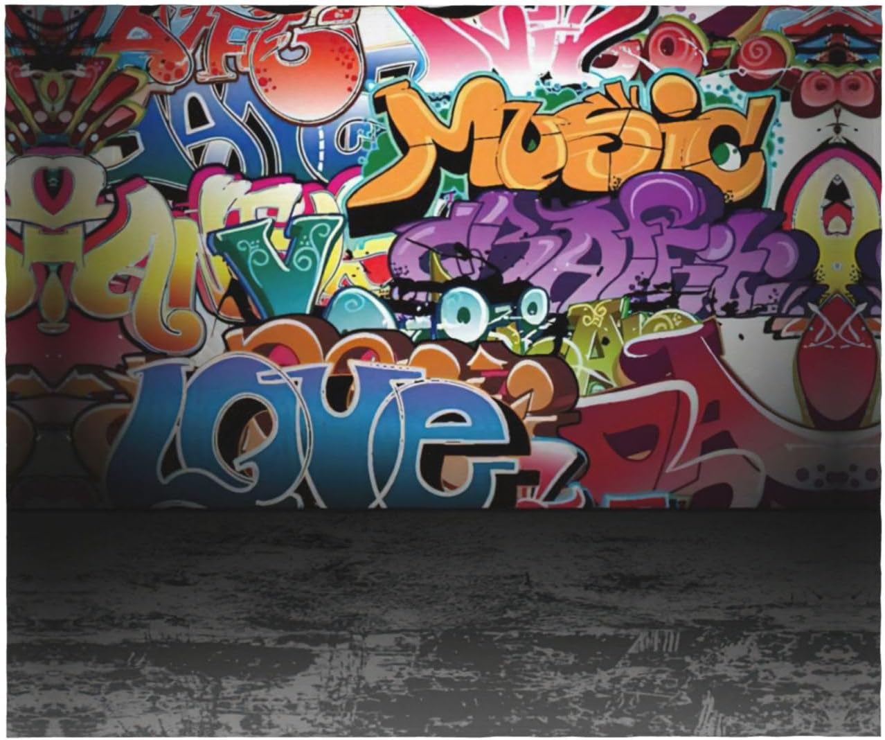 Graffiti Hip Hop Print Cozy Soft Blankets Warm 50x60 in Lightweight Blanket for Camping Travel