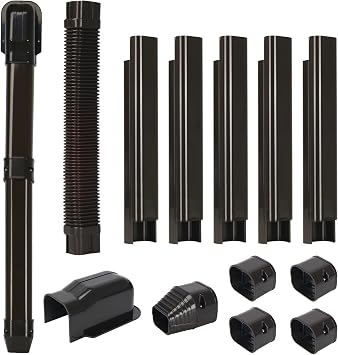 BEWAVE Mini Split Line Set Cover Kit, Decorative PVC Tubing Cover Kit for Mini Split Air Conditioners and Heat Pumps, 3" 10 Ft Brown