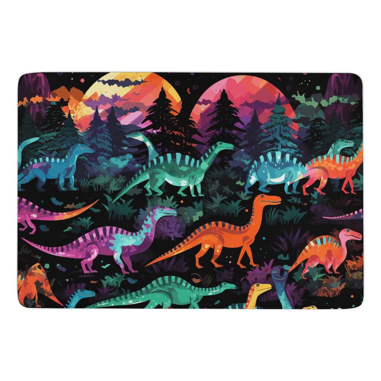 Tapis de bain antidérapant à séchage rapide et haute absorption avec décors de dinosaures ludiques
