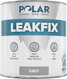 Polar Premium Grey Instant Waterproof Roof Sealant Paint for Leaks 500ml, Roof Sealing Repair Coating Paint for All Roof Types and Gutters with Reinforced Fibres Emergency Roof Repair Seal