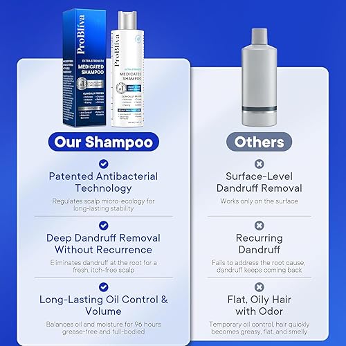Miniatura 7 de ProBliva Champú antifúngico y caspa medicado Tratamiento extra fuerte para el cuero cabelludo para la caspa, foliculitis, psoriasis, dermatitis