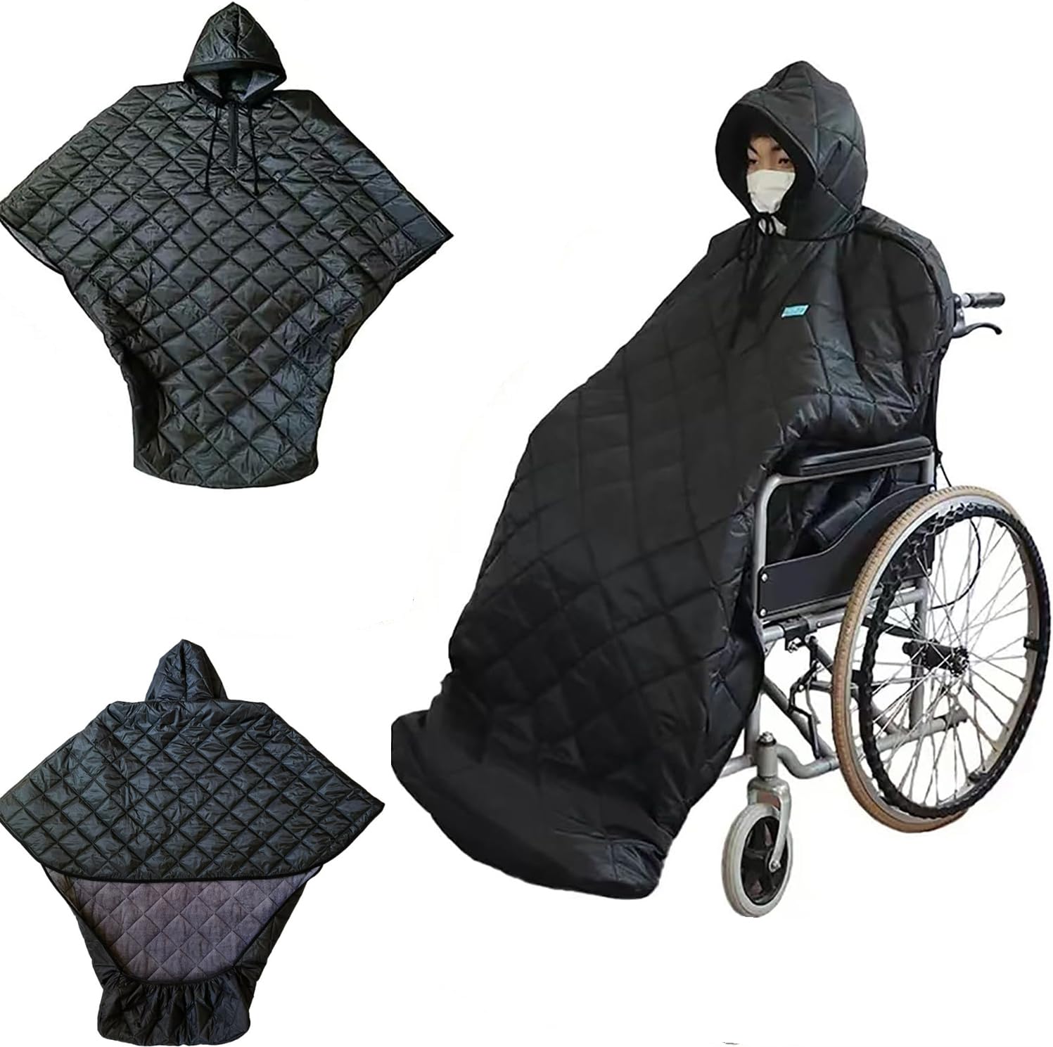 Couverture chaude pour fauteuil roulant d'hiver imperméable et coupe-vent