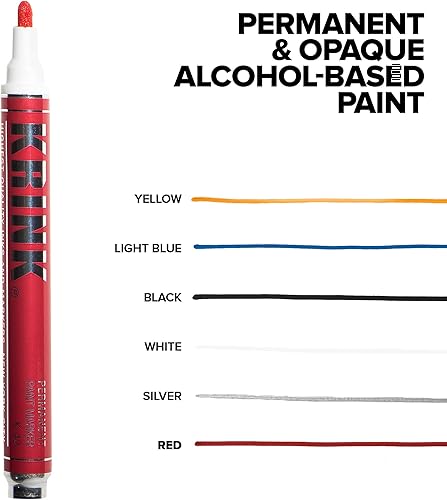 Miniatura 3 de Krink K-42 - Juego de 6 marcadores de pintura – Rotulador de pintura de arte fino vibrante y opaco para cualquier superficie – Marcador permanente