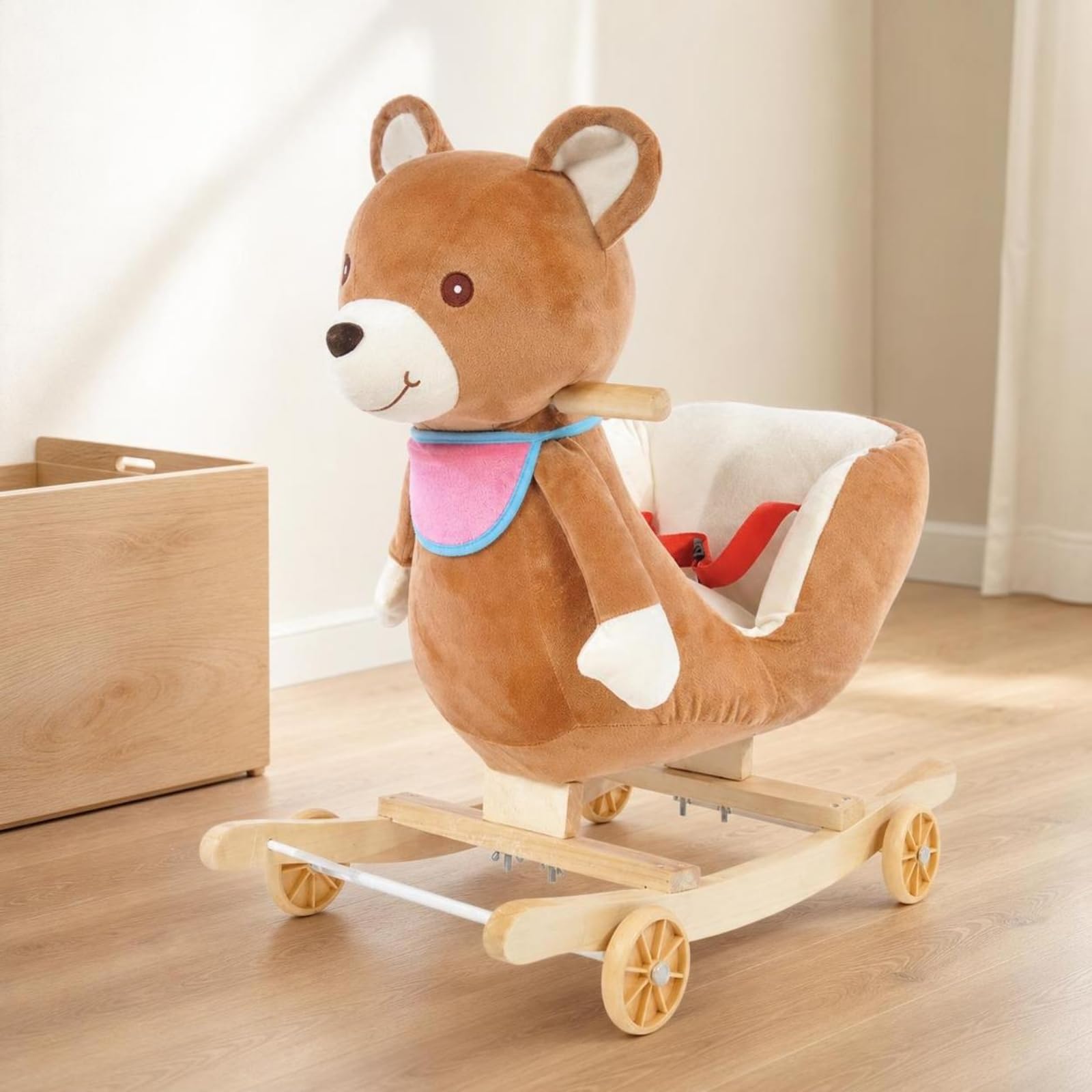 Giocattolo a Dondolo con Musica Musicale, Orso Marrone, 59 Cm