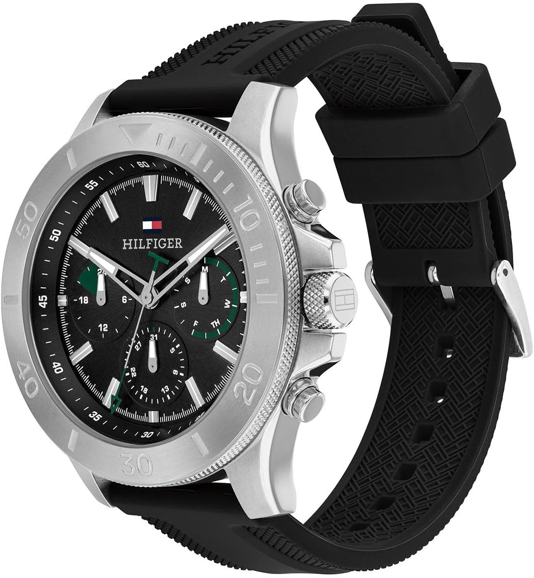 الأصلي - ساعة يد بسوار أسود سيليكون مع مينا للرجال من تومي هيل... - view 2