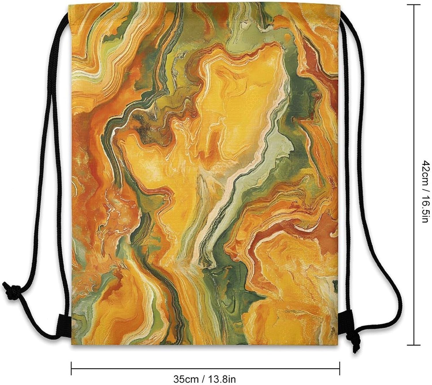 Vintage Marble Pattern Adult Bundle Pocket Drawstring Bag Backpack | portable,gym,sport,convenient