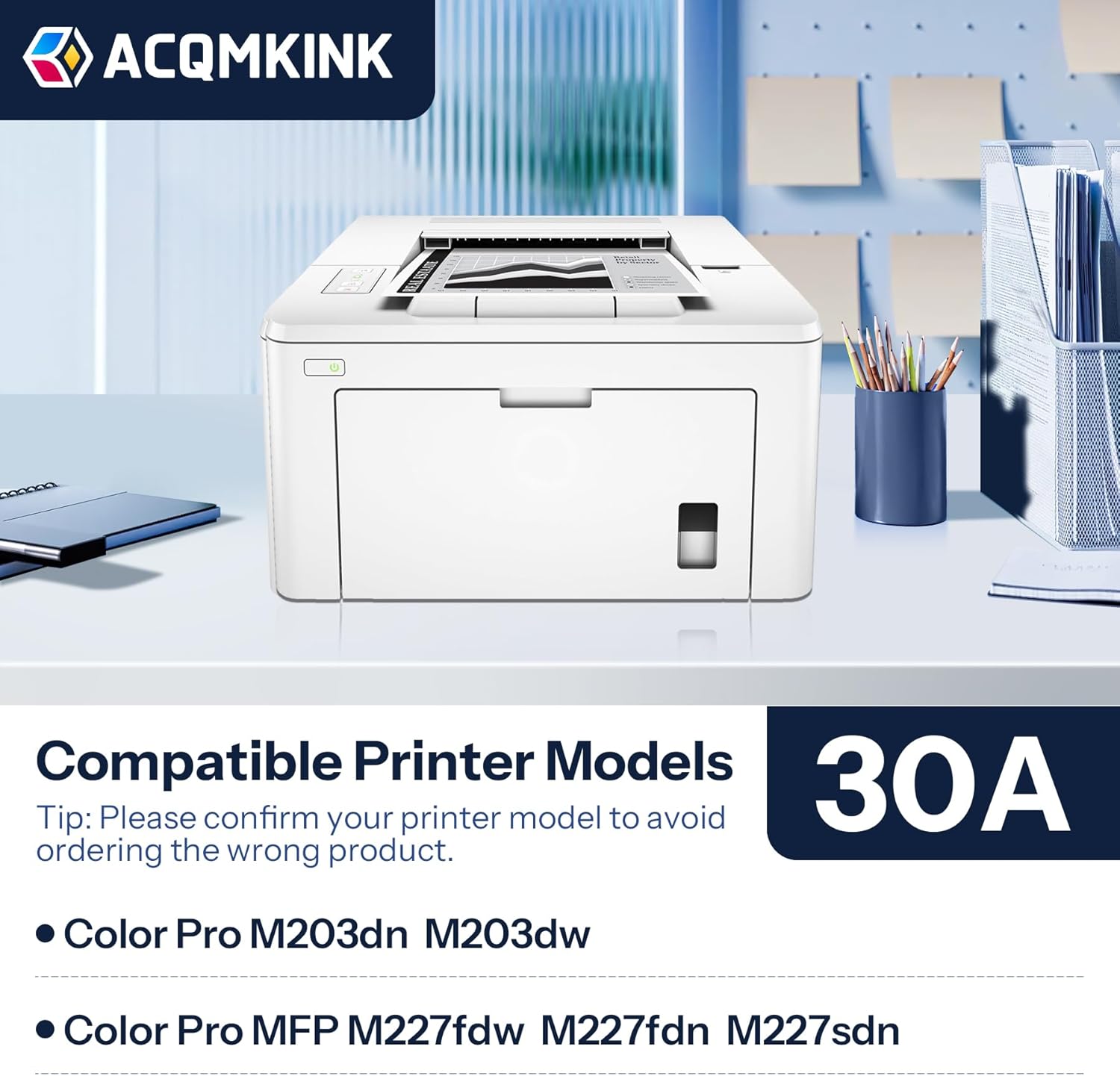 30A CF230A Black Toner Cartridge Replacement for HP 30A CF230A Pro M203dn M203dw; MFP M227fdw M227fdn M227sdn Printer Ink, 2 Pack