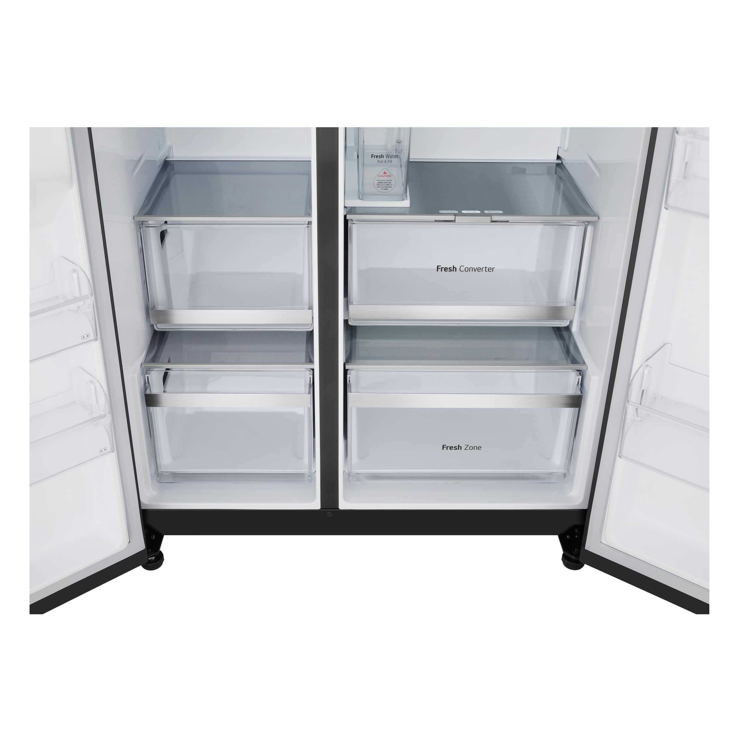 LG GSXE91EVAD Frigorifero Americano InstaView, Classe D, 628 L, Wi-Fi, Dispenser Acqua UVnano Senza Allaccio, Tecnologia Door e Linear Cooling, Acciaio Nero