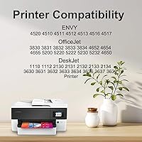 Vista 2 de 63XXL - Cartuchos de tinta negra de repuesto para HP Ink 63 63 XL, funciona con HP OfficeJet 3830 4650 4655 5255 3833 Envy 4520 4512 DeskJet 1112