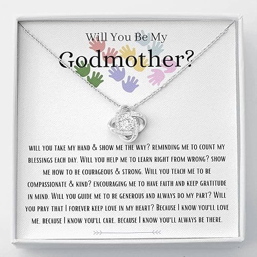 Love Knot, Will You Be My Godmother - Juego de caja de regalo para futura madrina, regalo de madrina, propuesta de madrina, madrina de hadas