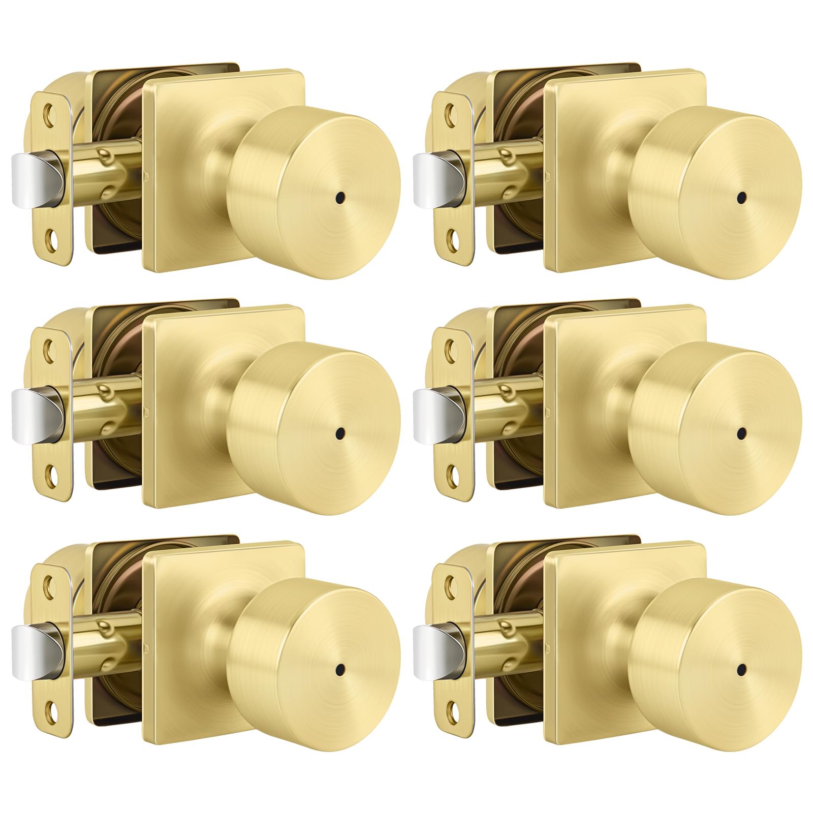 Black Door Knobs with Lock - 10 Pack -12