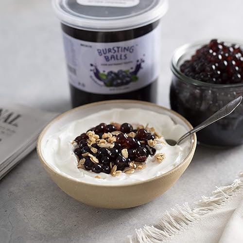 Vista 16 de Perlas de Boba de maracuyá, boba explosiva de pasión, perlas de tapioca de burbuja de la pasión para té de burbujas (maracuyá, 7 libras, 1 paquete)