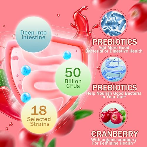 Miniatura 3 de Gomitas de pH para mujeres vaginales, probióticos de equilibrio femenino para un olor saludable, equilibrio de levadura y flora + vitamina C para