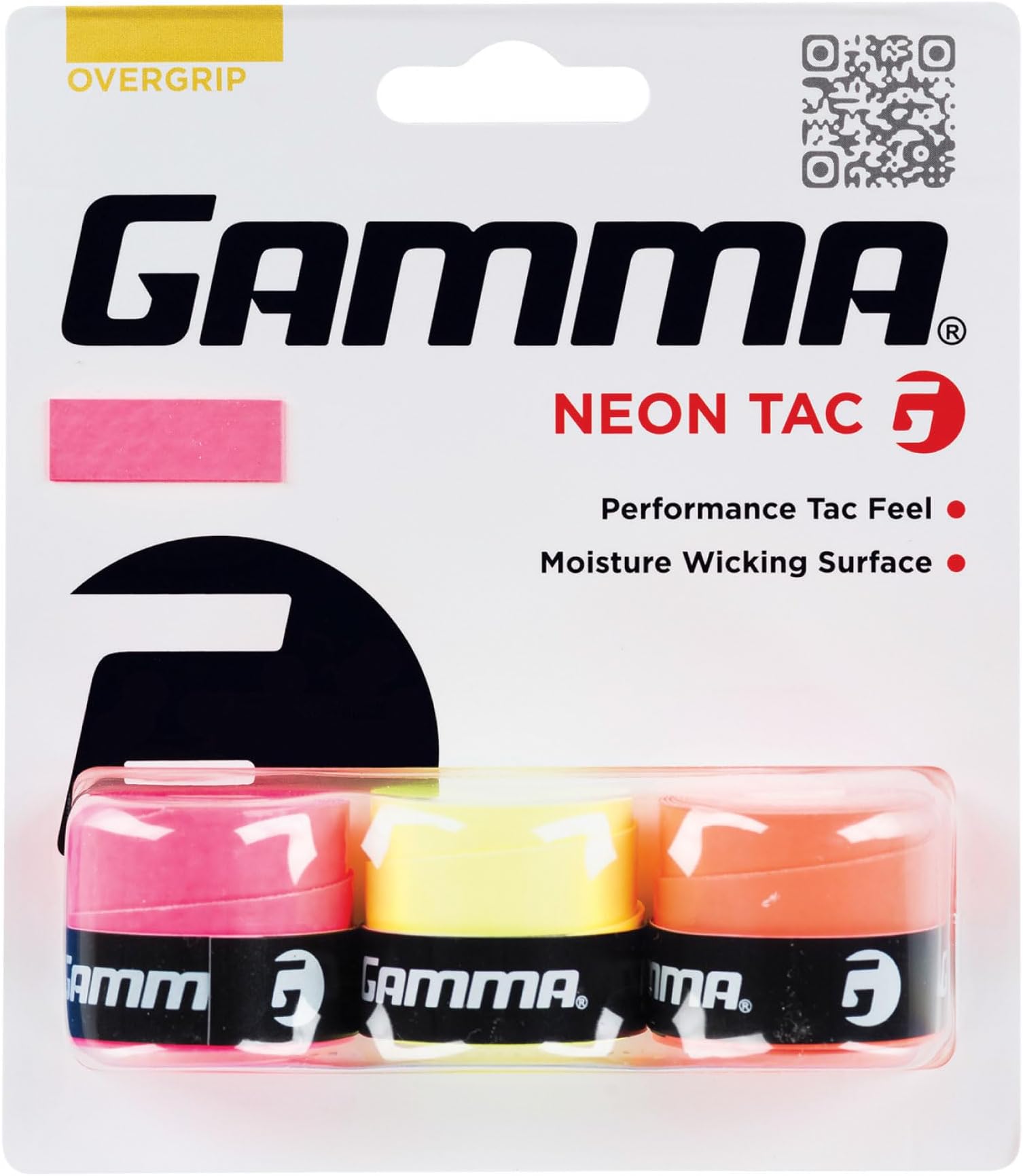 GAMMA Sports Neon Tennis Overgrips - High Performance and Moisture Wicking, Also for Pickleball, Padel, Racquet Sports OG – Dri, Safari, or Tac – Pack of 3