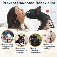 Vista 3 de BARKLESS Bozal para perro para hocico corto, bozal suave para bulldog inglés para morder, masticar, lamer, protector bucal de bulldog de cara plana