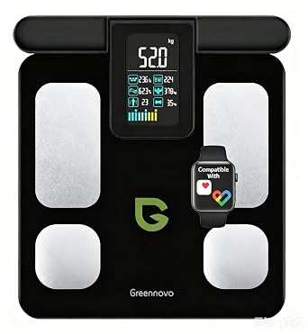 Home Body Analyzer Smart Scale 29 Key Body Composition Metrics, 8-Electrode Hand Sensors, Free Bluetooth APP Sync, Accurate Personal Weight & Health Data Bathroom ScaleBlack