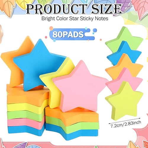 Miniatura 8 de Paquete de 6 notas adhesivas en forma de estrella de 3 x 3 pulgadas, almohadillas autoadhesivas fáciles de publicar para el hogar, oficina,