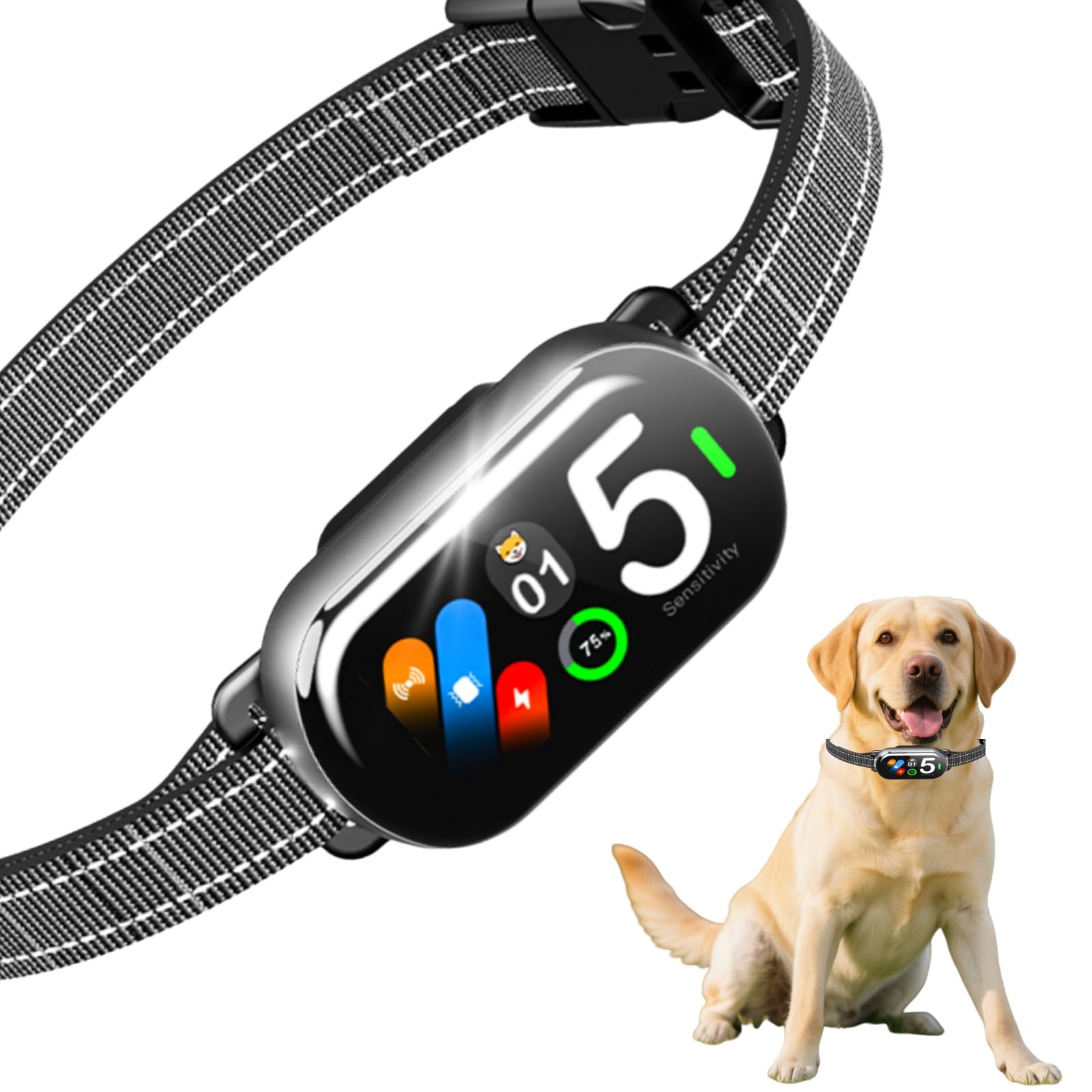 Collier Anti-aboiement pour Chiens de Toutes Tailles – Collier de Dressage Intelligent avec Écran TFT, 5 Modes + 5 Niveaux, Rechargeable IP67