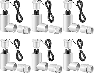 6 Pack SS2 Float Switch for Easy Installation, AC Float Switch with 3/4 Inch Adaptor and 6ft Wire, Water Level Accessory for HVAC System with Condensate Overflow Detection