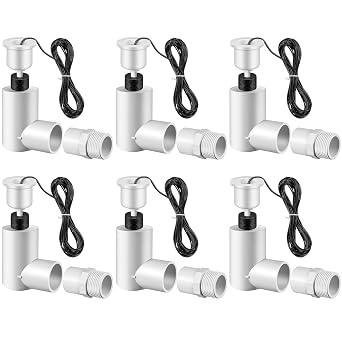 Feekoon SS2 Float Switch L Shape, AC Float Switch with 3/4 Inch Adaptor and 6Ft Wire, Water Float Switch for HVAC System with Condensate Overflow Detection 6 Pack