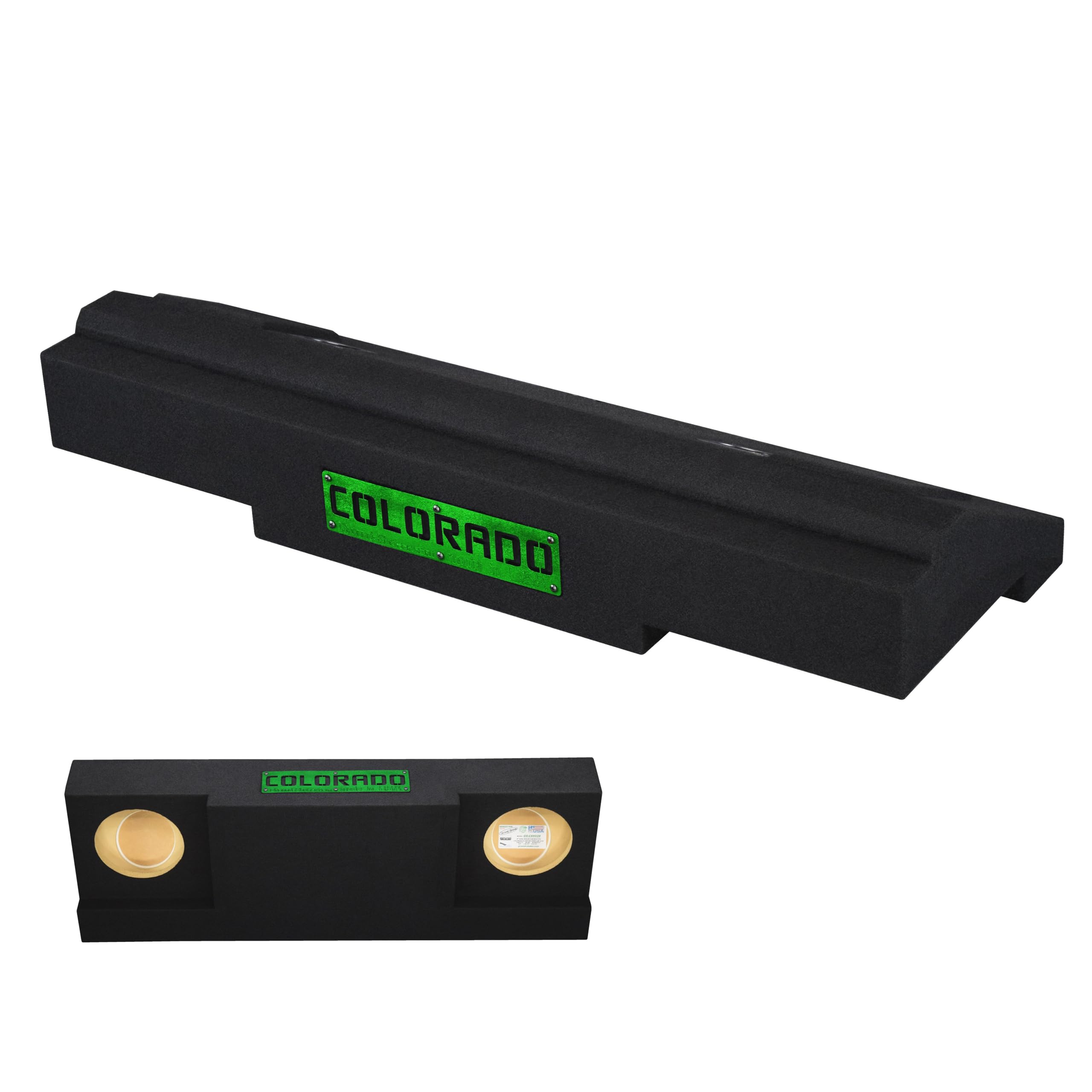 2015-2023 Chevy Colorado Crew Cab Dual Sealed Sub Box Ground-Shaker Subwoofer Enclosure Custom Speaker Box Car Audio Ground Shaker (Green, 8")