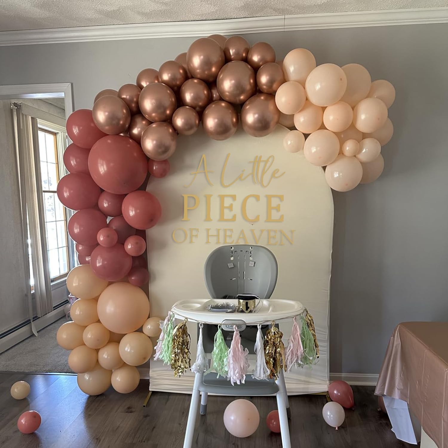 A Little Piece of Heaven Baby Shower Party Decal Sign, Heaven Theme Baby Shower Decorations, Gender Reveal Party Decorations Supplies, Arch Decor Decorations Vinyl Stickers
