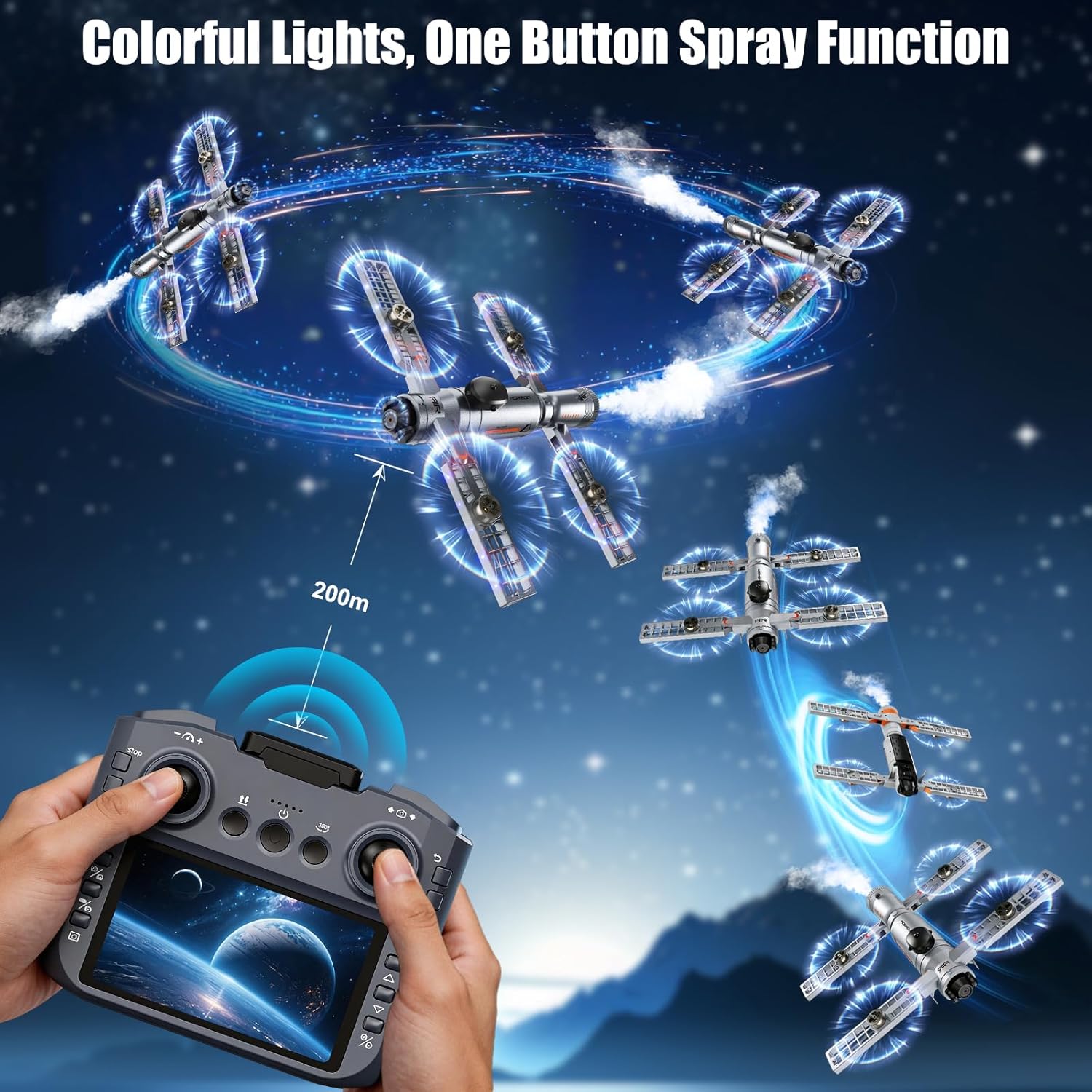 OBEST Drone with Camera, 4.3 Inch Screen Remote Control, Electric Adjustable Camera, App Control, Brushless Motor, Intelligent Barrier Protection, FPV Drones for Beginners