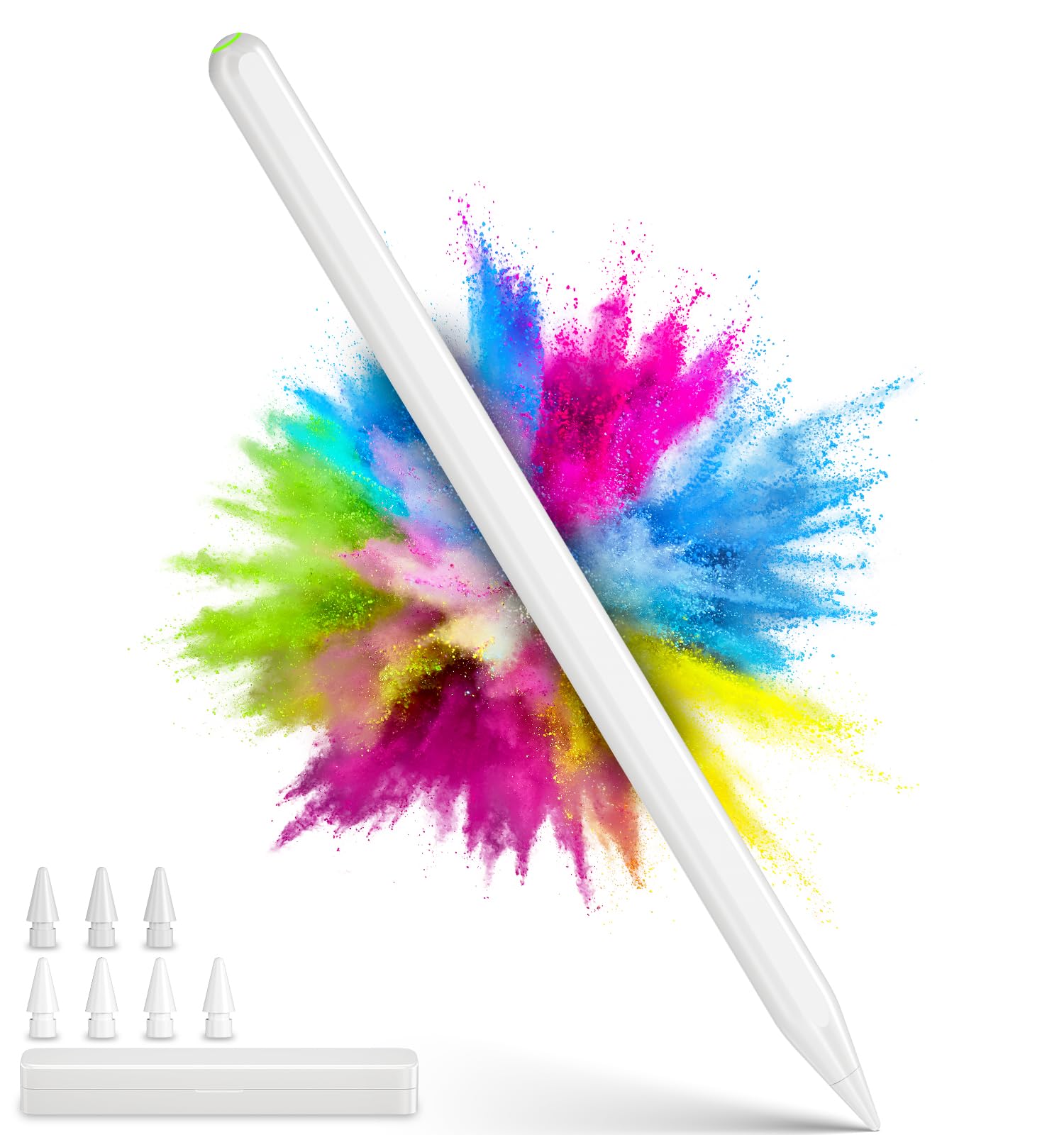 Pencil for iPad 2018-2025, Magnetic Wireless Fast Charging, 3-Mode Sensitivity, 8 Tips, Tilt Control, Palm Rejection, Stylus Pen for Apple iPad 10/9/8/7/6th Gen, Pro 11"/12.9"/13", Air 3-6, Mini 5-7-image-30