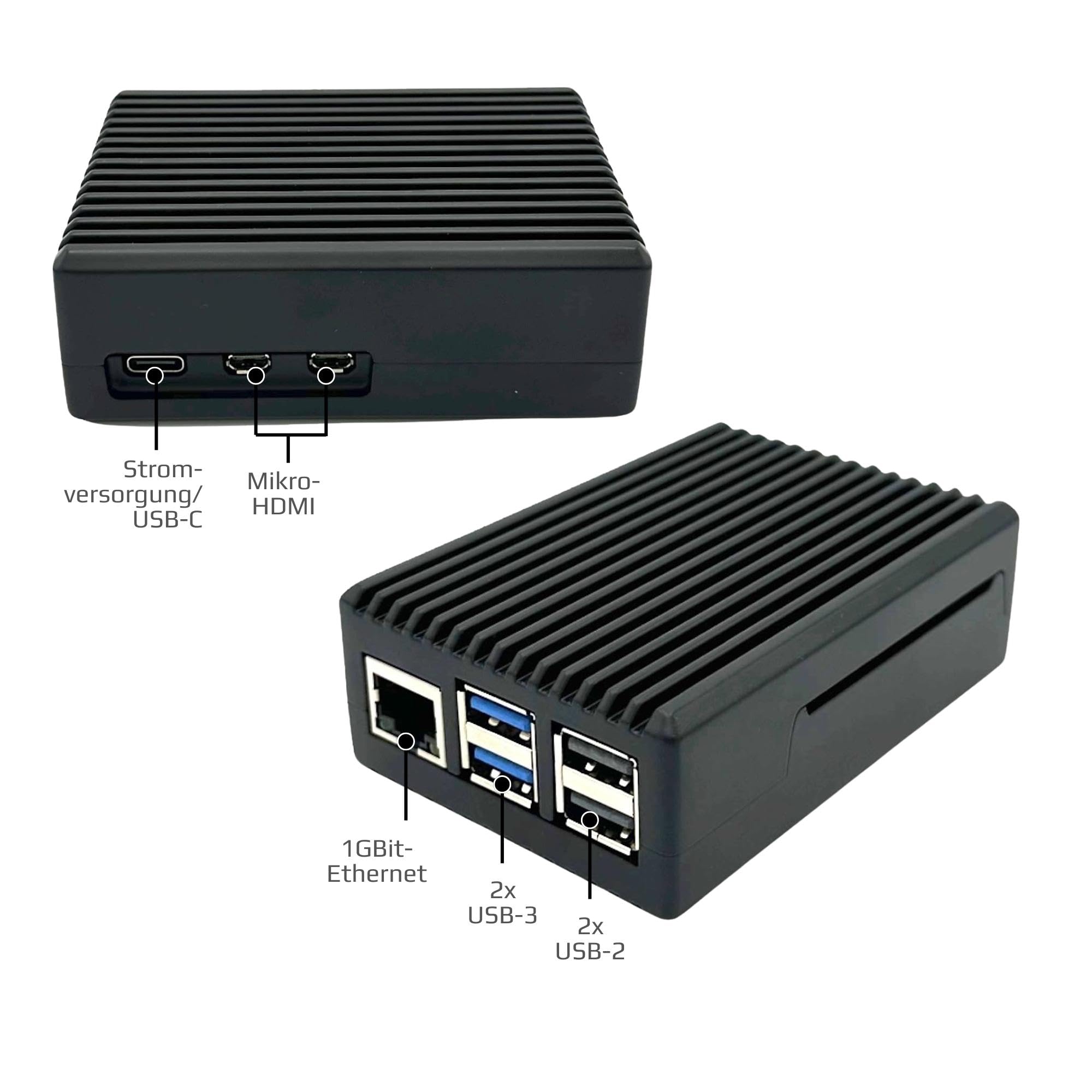 Raspberry Pi 5 4GB, Starter Kit mit passivem Kühlkörper, Full Armor Aluminiumgehäuse, 64GB SanDisk Extreme microSD-Karte, USB-C Netzteil, HDMI Kabel, Cardreader & CAT6 Netzwerkkabel komplett