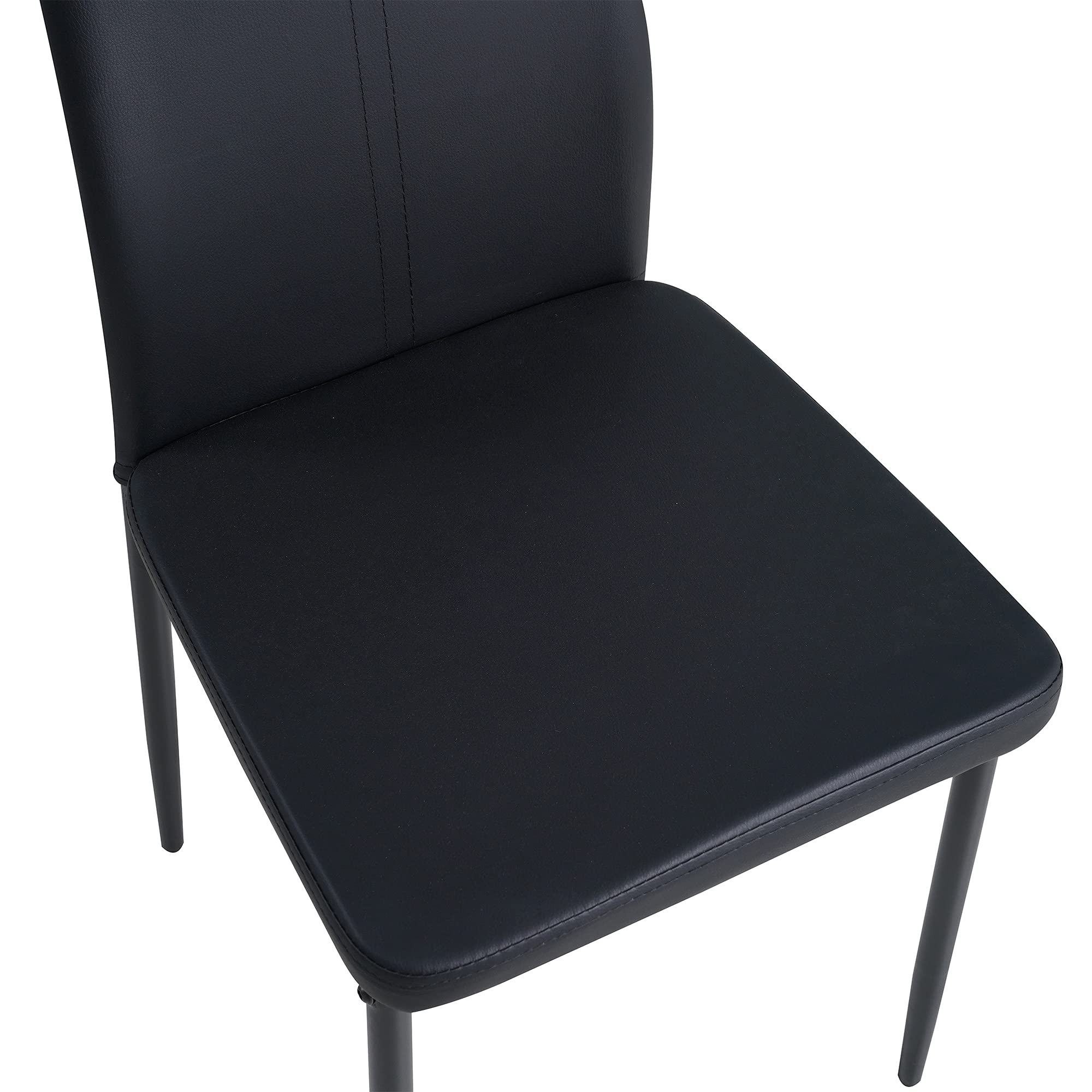 Albatros 2907 Salerno Set de 4 sillas de Comedor, Negro