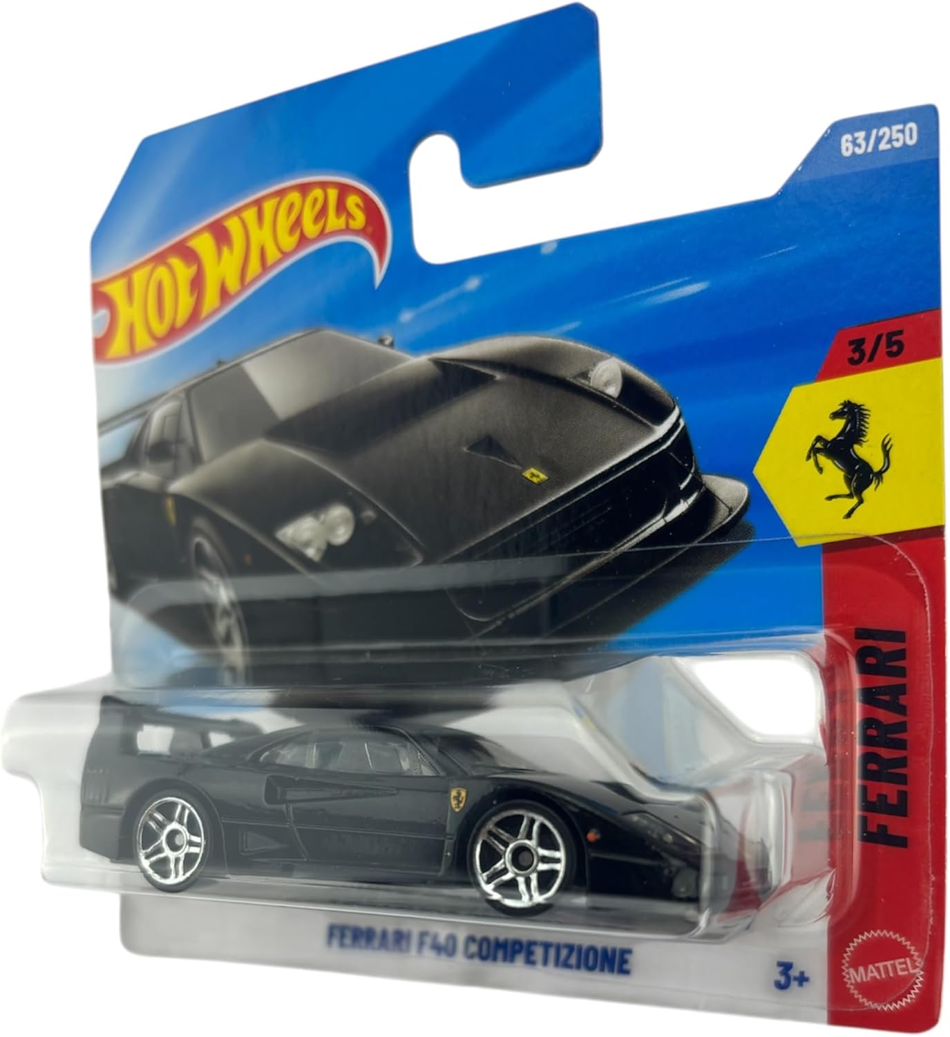 Hot Wheels Ferrari F40 Competizine [Black] 3/5, 63/250, 1:64 Scale Diecast Toy Vehicle