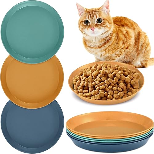6 piezas de platos de comida poco profundos para gatos sin fatiga cuencos de alimentación húmedos para gatos platos anchos y pequeños de PET para disponible en Yaxa Colombia