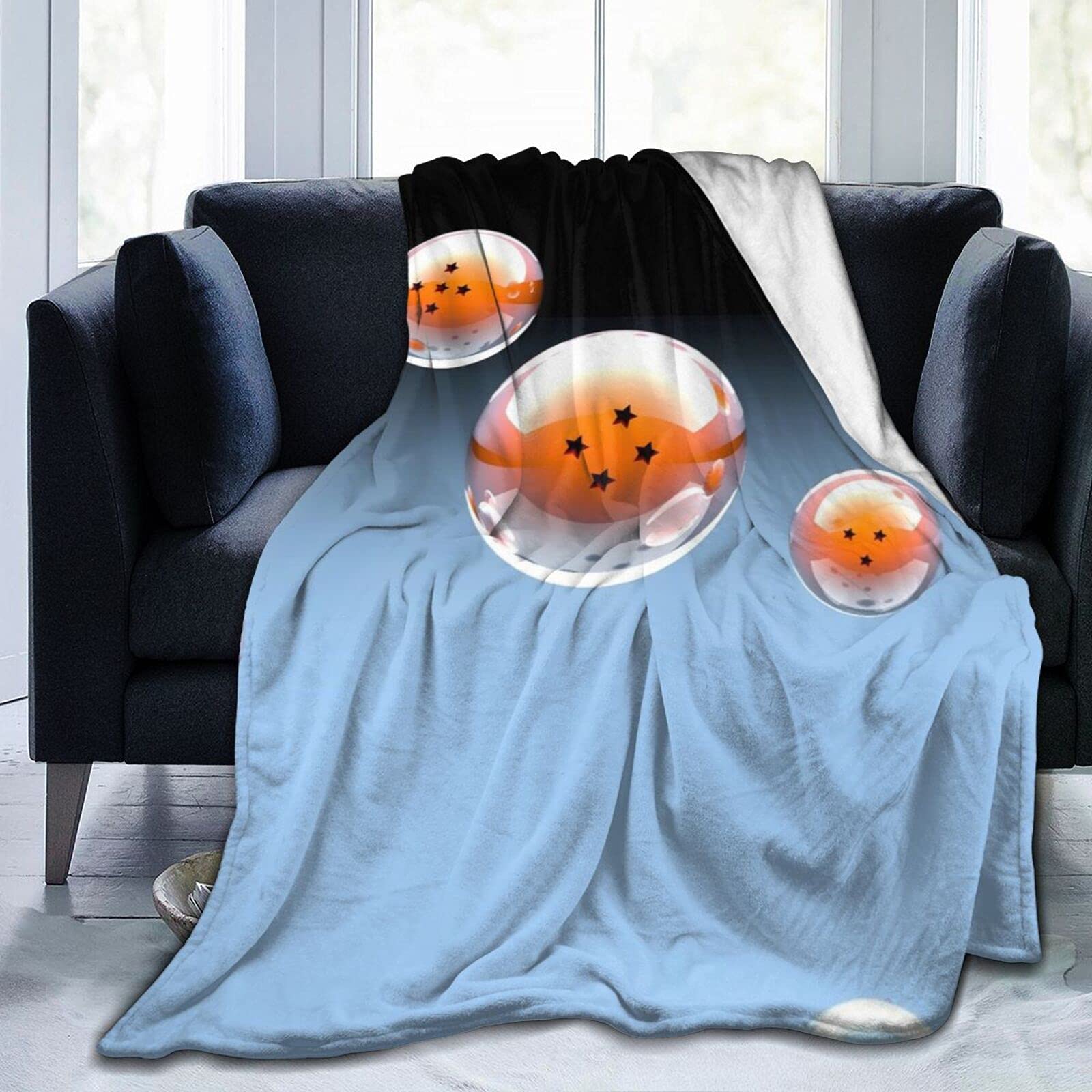 Sofa Dragon Ball Fleece Blanket Throw Blanket Yellow Dragon Ball