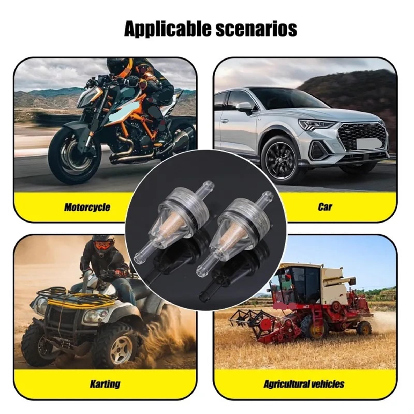 Motocyklowe Filtr Motocyklowy filtr benzynowy z rdzeniem miedzianym Uniwersalny filtr paliwa do samochodów motocyklowych z rzędem benzyny oleju wkład(10pcs)
