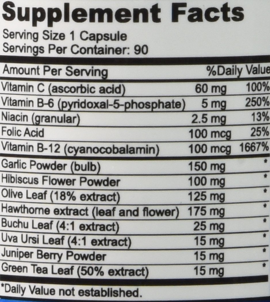 Blood Pressure Support Supplement (NonGMO) Premium Natural Herbs, Vitamins & Berries High