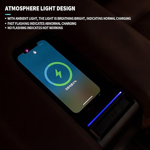 Miniatura 5 de xipex Compatible con Toyota Tundra 2014-2021 cargador inalámbrico de 15 W almohadilla de carga inalámbrica súper rápida para teléfono accesorios