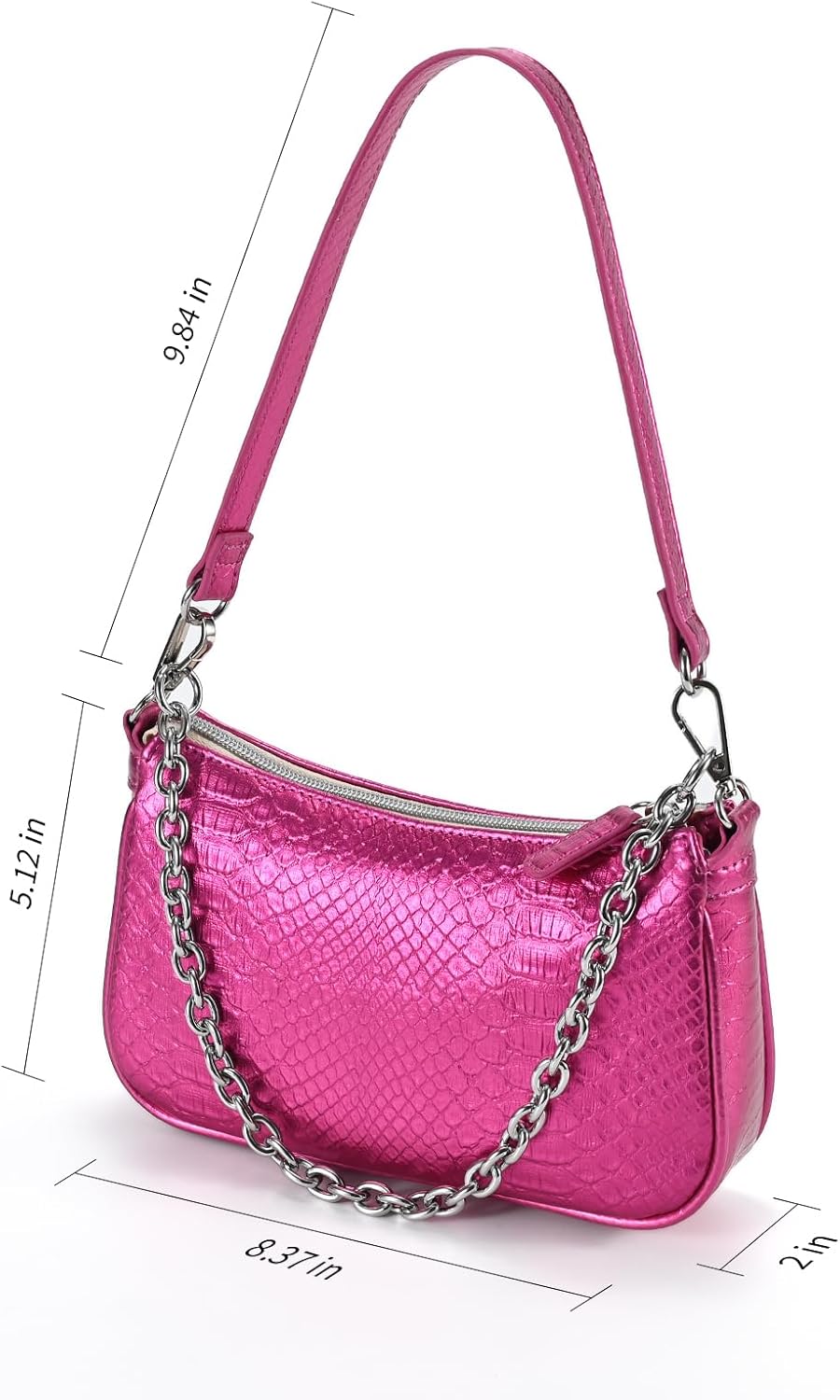 GAYI URBAN Snakeskin Shoulder Bag for Women, Small 90s Retro Clutch Purse, Mini Trendy Y2K Handbag