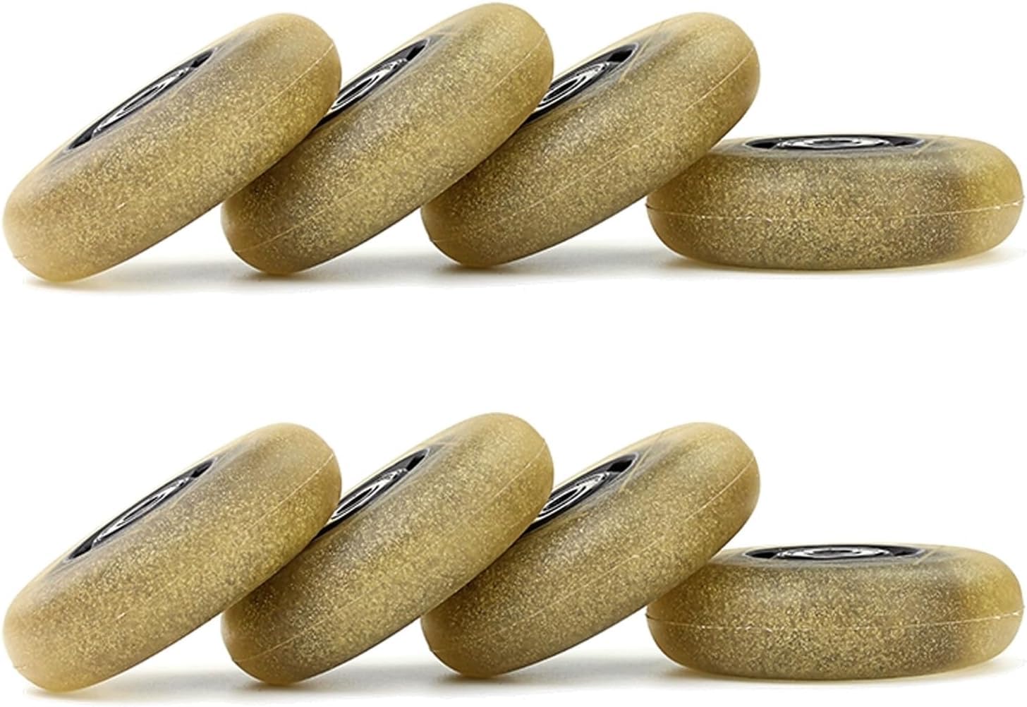 HYQOUKLRInline Skate Replacement Wheels 8 Pack Skates Replacement Wheels with Bearings - ADEC-9 Indoor/Outdoor Replacement Wheels 72mm 76mm 80mm(Gold,76mm)