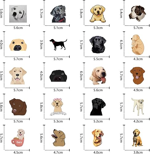 Miniatura 3 de 60 calcomanías de vinilo impermeable estético lindo dibujos animados animales perros calcomanías calcomanías para laptop, botellas de agua,