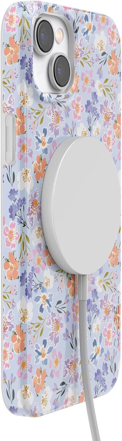 Casely iPhone 14 Plus Case | Poppy Meadows | Pastel Floral | Compatible with MagSafe | Classic Ultra Slim Design