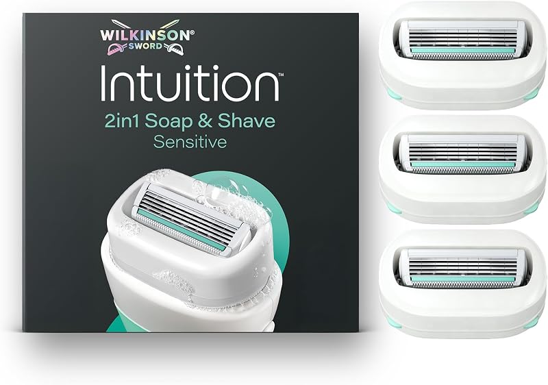 Wilkinson Sword Intuition Soap & Shave Sensitive, pacote com 3 lâminas de reposição