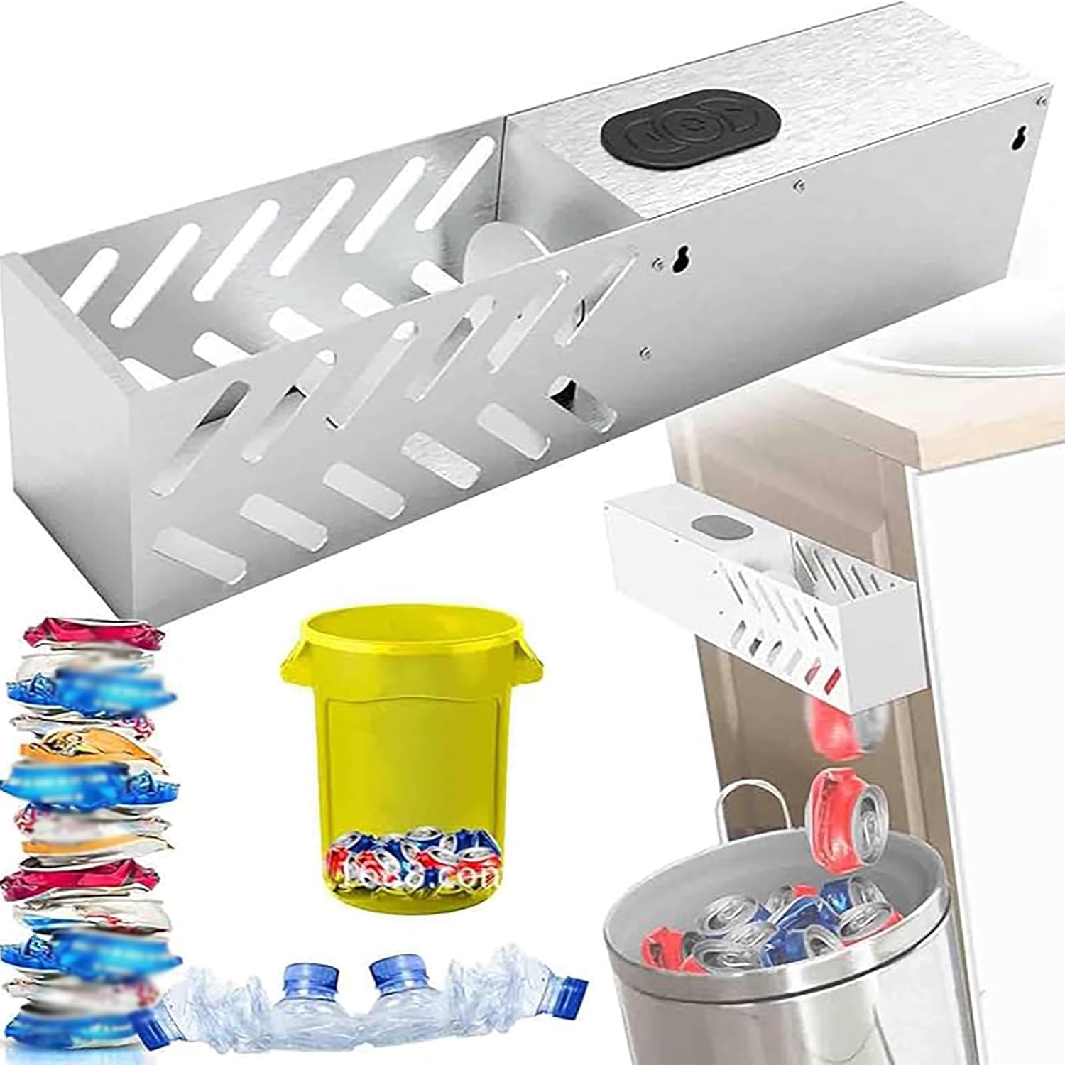 Electric Can Crusher, Wall Mounted Crusher For Recycling Beer Cans And Plastic Water Bottles, Easy To Use For Recycling