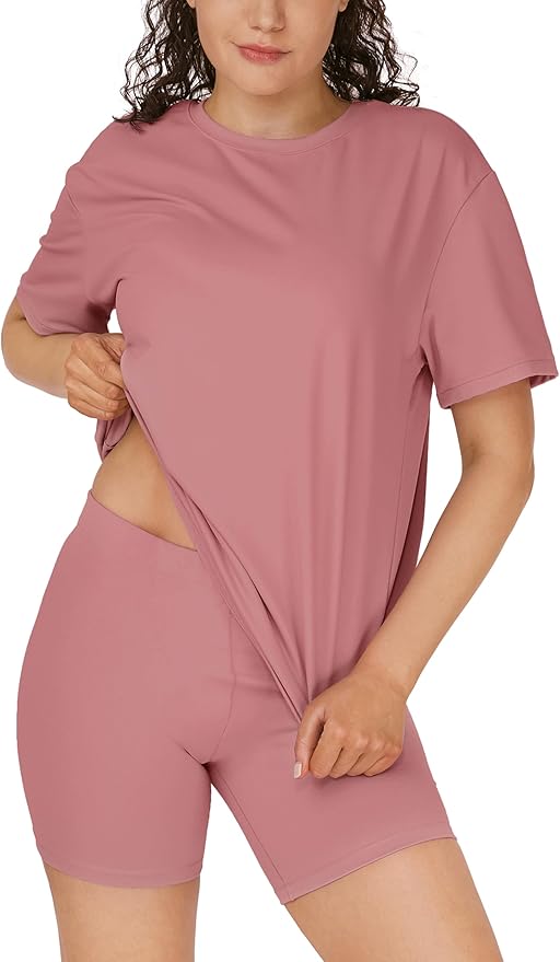 Women's Lounge Set: Tee and Biker Shorts - Summer Outfit