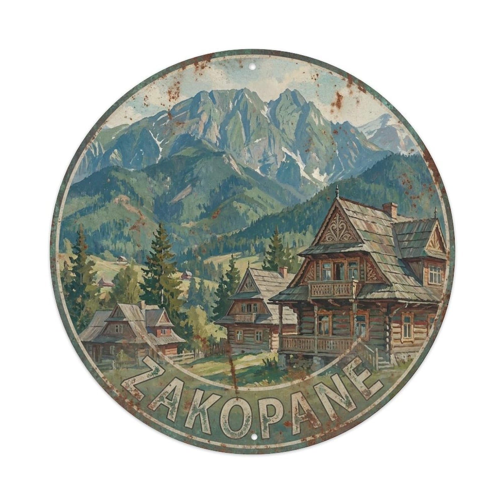 Poland Travel Vintage Zakopane Metal Tin Sign